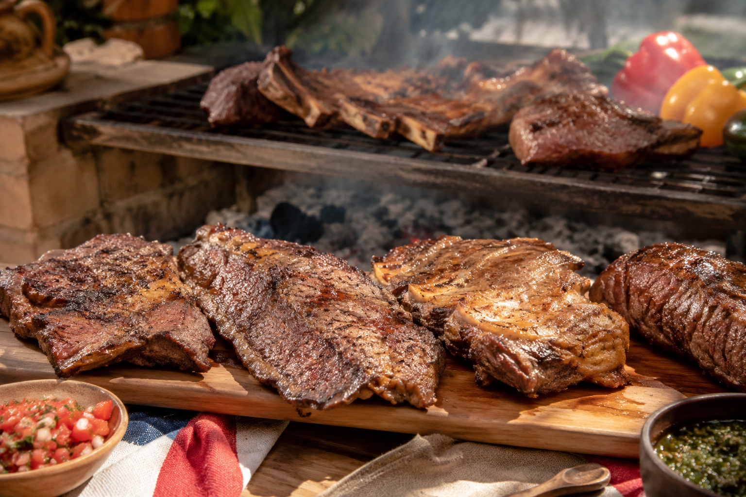 Distintos cortes de carne para comparar el presupuesto de un asado